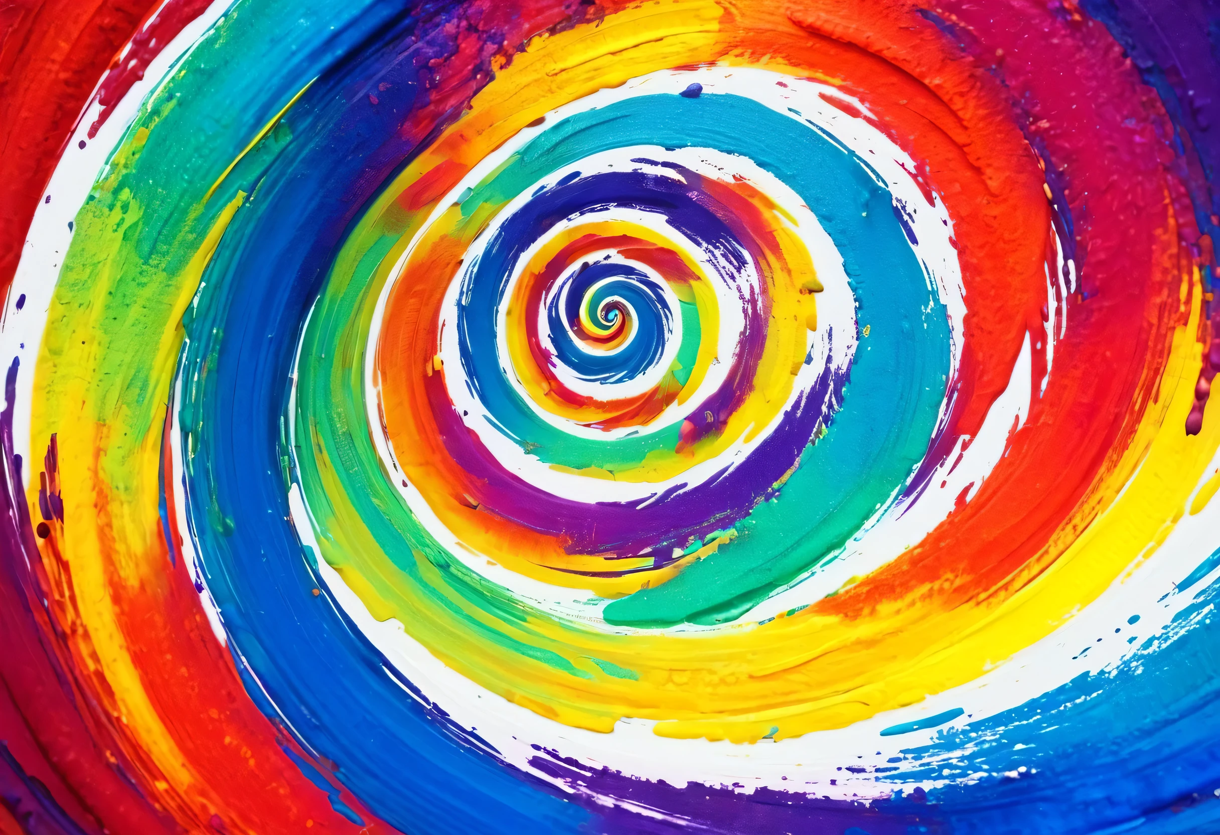 A colorful background with a swirl of paint and a spiral