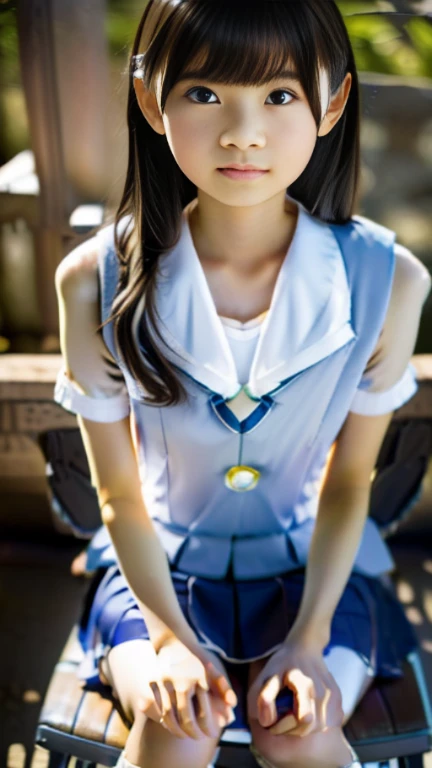 Lens 135mm f1.8,(highest quality),(Tabletop:1.1), (Beautiful 10 year old Japanese girl),  (Moist lips), Narrow eyes, double eyelid,Beautiful shin、Slender figure、Detailed eyes、
 
(Dappled Sunshine:1.2), Dramatic lighting, 
Traditional Sailor Uniform、mini skirt、White tri-fold socks、Loafer shoes, (Sunburned skin:0.7)Called by the teacher,In an empty school classroom、(((The teacher stood behind me as I sat in my chair.、Suddenly, he put his hand into my chest while still fully clothed.:1.9)))、(The girl stood up at the sudden event.:1.6)、(((Hold me down and touch my pussy、The teacher was inserted、:1.9)))、(Photographed from a distance to capture the whole body)、