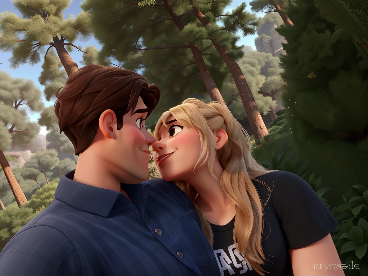 pareja de hombre y mujer al estilo de Disney Pixar, alta calidad, mejor calidad