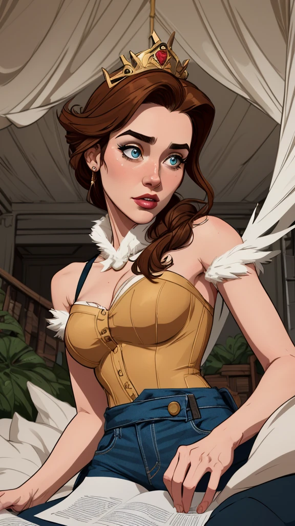 Personagem feminina armada com um .38 em estilo ocidental atompunk Fallout 4 Jennifer Connelly le com cicatrizes de guerra Imagem de desenho animado de uma mulher .Ilustra??o estilo desenho animado, estilo de arte dos desenhos animados, estilo de arte dos desenhos animados, digital illustration style, estilo atompunk design de personagens altamente detalhado, arte digital detalhada coragem, Forest fan art, Design de personagens de retrato, beautiful digital illustration, retrato de alta qualidade, Arte em quadrinhos, mulher jovem cabelo com transas lindas . Queen Anna of ArendelleBeautiful lined eyes Medium large bust and wonderful sexy clothes. image expression of sexual desire from waist to head illustration Queen Anne of Arendelle atompunk style Fallout 4 The perspective is from below, enfatizando a majestade e o poder da Gigante." armed with a 38 Western-style revolver with a 38 revolver in her hands 