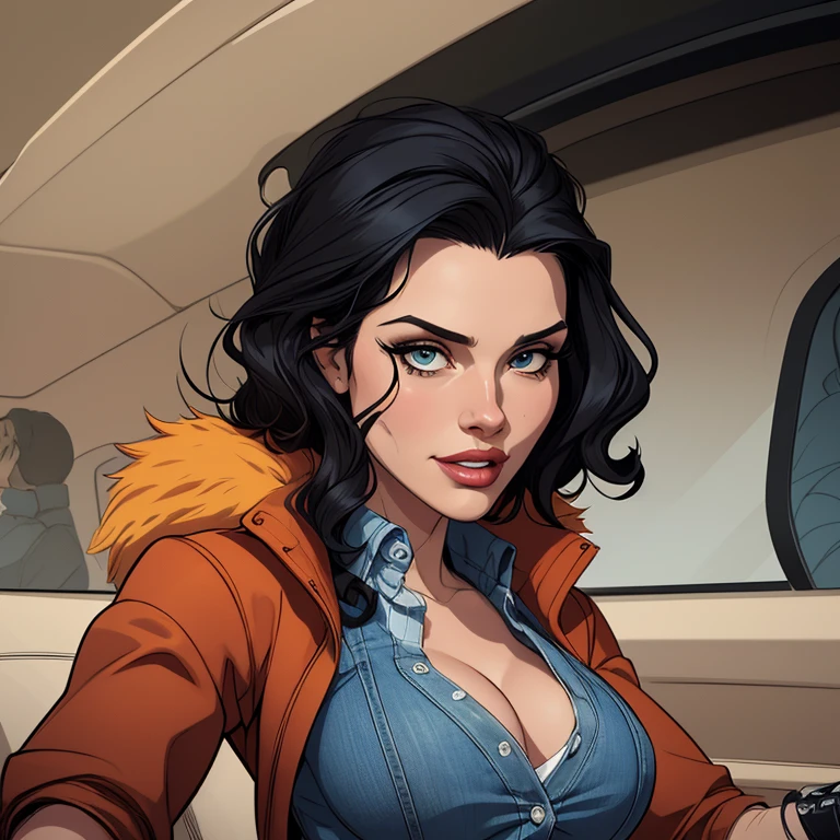 estilo de desenho animado:1.2), Geena Davis s Mulher brasileira desenho ART Artline mulher Imagem cartoon de uma mulher , roupas sensuais , garota super valente destemida , Ilustra??o estilo desenho animadocabelo preto ondulado, estilo de arte dos desenhos animados, estilo de arte dos desenhos animados, digital illustration style, design de personagens altamente detalhado, arte digital detalhada fofa, Fan art horror character design portrait, black curly hair digital illustration beautiful high quality portrait, arte em quadrinhos, retrato do design do personagem, Busty undressed and medium breasted female character cartoon style Geena Davis character sheet, homem grego branco com cabelo curto muito encaracolado e barba, Red baseball cap, Black and red utility jacket, motorist, alta qualidade, bonito, jeans azul claro, smooth body hair, messy look, robusto e sujo, different facial expressions, corpo todo, camisa branca, masculine, Alto,