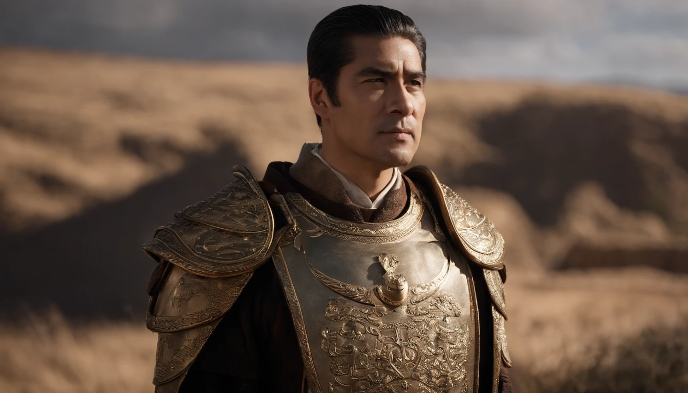 ((masterpiece)),highest quality, (8k, highest quality, masterpiece:1.2), Very detailed,The Face of Constantine the Great。 hair:ふんわりとしたhair型が描かれており、hairの毛の流れが柔らかく表現されています。 eyebrow:スッとしたeyebrowが描かれており、It is shaped like a hawk's outstretched wings.。 amount:eyebrow広いamountが特徴的で、It occupies a large area。 Eye:鋭く大きなEyeが描かれており、「ライオンのEye」と形容されるようなimpressionを与えます。Eye差しは遠くを見渡すような陽光のような輝きを持ち、It makes you feel powerful。 nose:高い鷲noseが特徴的で、It is in harmony with the contours of the face。 mouth:ぬくもりのある笑みを含んだmouthが描かれており、It gives a calm look。 jaw:強いjawが描かれており、It makes you feel powerful。 Neck and shoulders:The figure depicts a thick neck and broad shoulders reminiscent of a bull.、It exudes strength and dignity.。 impression:Portrait of Emperor Constantine、強靭さと冷静沈着さを備えた象徴的なimpressionを与えるように刻まれています。Such characteristics are、It is a symbol of his powerful rule and the founding of a Christian empire.。