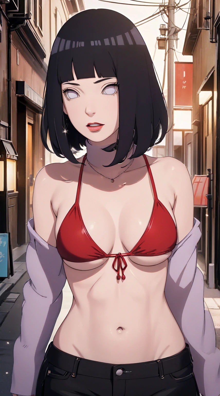 tmasterpiece, Johnny Depp walks through the city at night among fireflies,brassier,nigth, (high detal:1 1), Rough face, Natural skin, high qulity, NSFW,Naruto,Hinata,Black color hair,Straight hair,upperbody closeup,White eyes,Black pants,(Large breasts:1.1),(Skinny figure:1.4),(Red lips:1.3),(Off-the-shoulder attire:1.5),(Bikini:1.5),(ssmile:1.5),(Be red in the face:1.4),(cleavage:1.4),Purple clothes,beautidful eyes, (Detailed face and eyes), (the face: 1 2), noises,Extra, real photograph, ...............................PSD, Lamp film photography, sharp fokus, contrasty lighting, Delicate skin, High resolution 8K, insanely details, realisticlying, professional photoshooting, 8K UHD, SLR camera, softlighting, high high quality, filmgrain, Fujifilm XT3,Keep one's mouth shut,particle fx, sitting