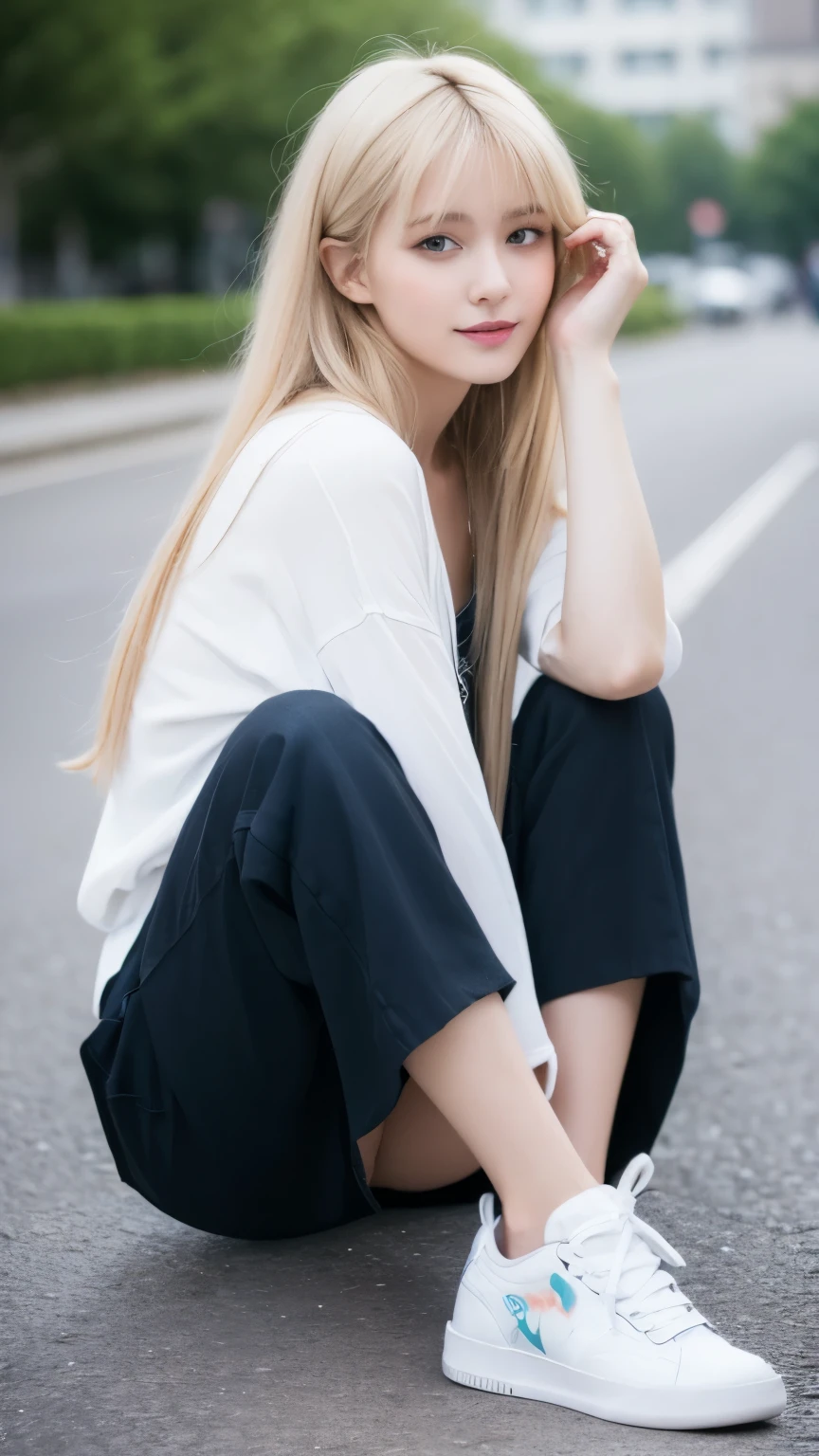 arafed woman sitting on a skateboard posing for a picture, sexy young woman, sexy girl with long blonde hair, photo of slim girl model, sexy girl, in white clothes, gorgeous young model, beautiful model girl, model with attractive body, beautiful female model, anna nikonova aka newmilky, beautiful girl model, style of julia razumova