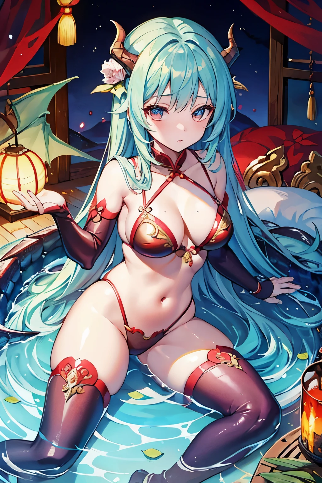 A girl,Chinese Girl,Oriental elements,Dragon,Little Dragon Girl,Dragon Scale Armor Bikini,Light Dragonscale Armor,Dragon King of the East Sea