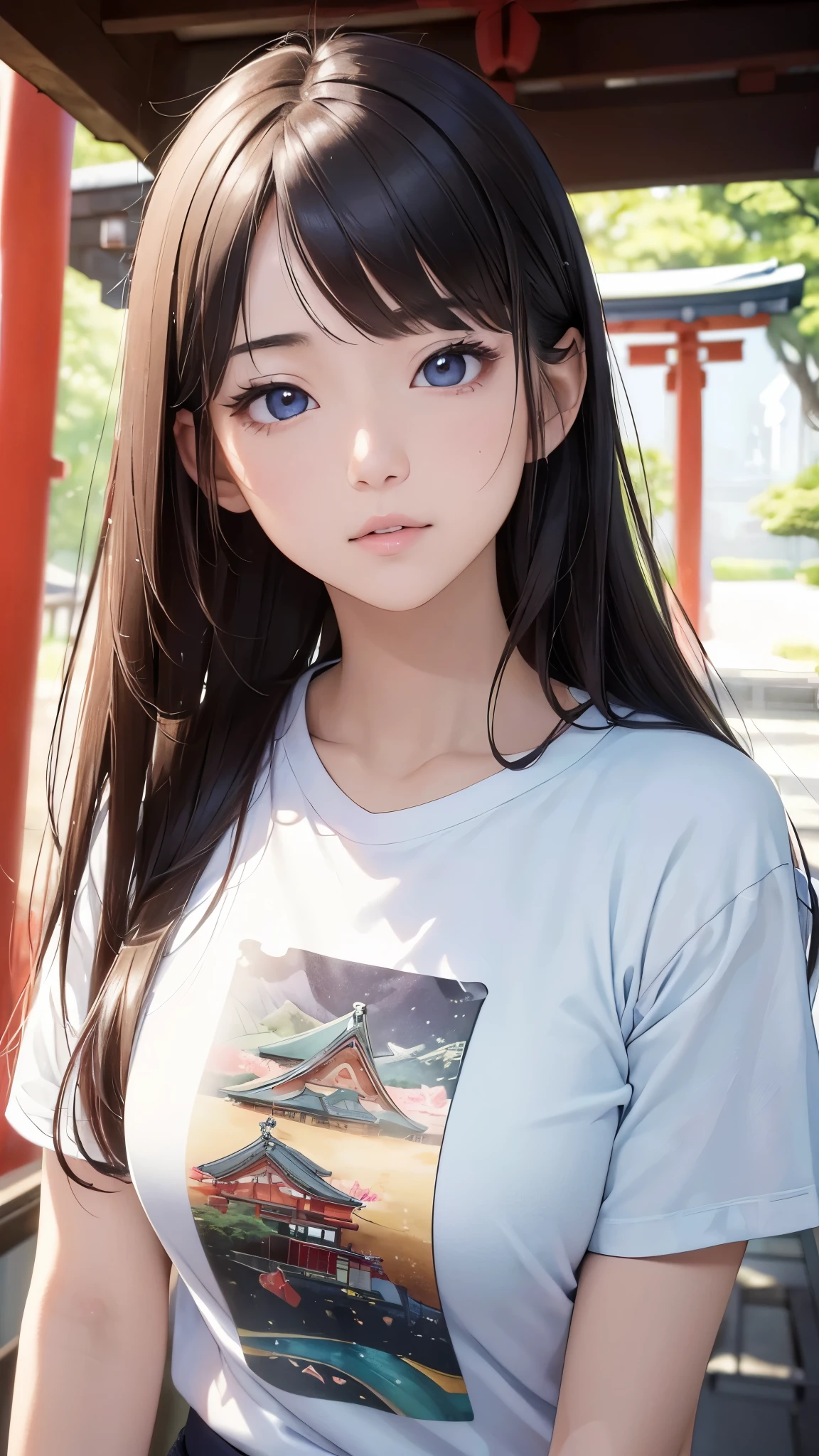 (((masterpiece))),(((High resolution)))、(((8K)))、(((perfect face)))、(((beauty of japan)))、25 years old、((tight T-shirt)), look at the camera, (top quality eyes), detailed face, detailed texture, look at the camera
