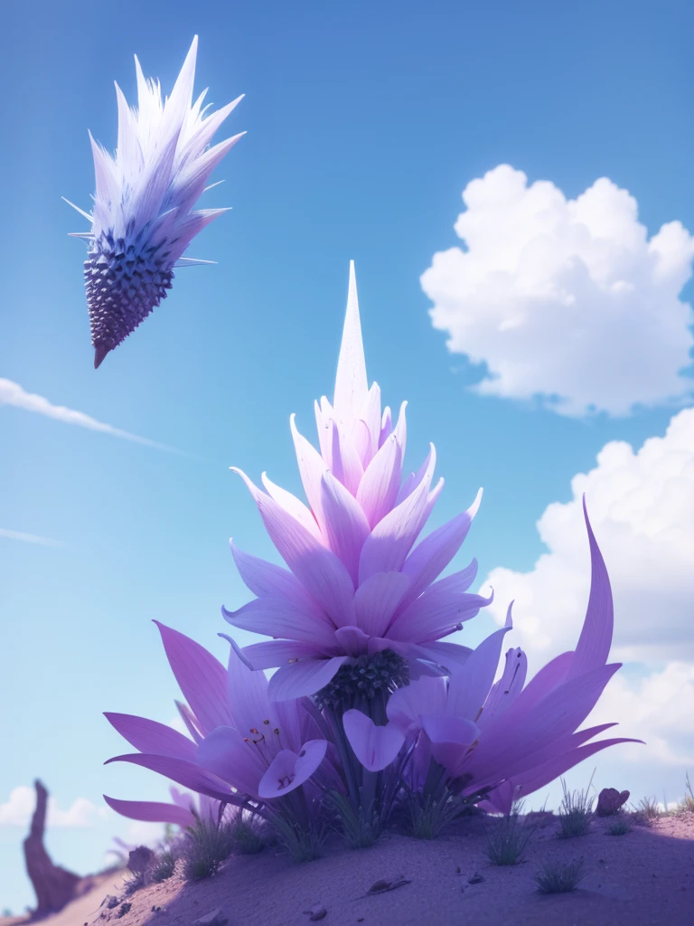 A spike and a background colored white and some shades in the spikes and 4K