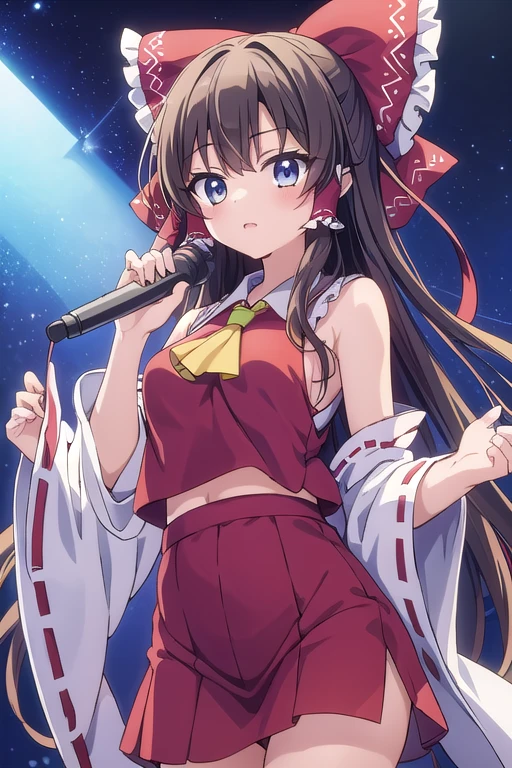 kirisame marisa, hakurei reimu, 1 Girl Tag, Long Hair, performer, milky way, Brown Hair