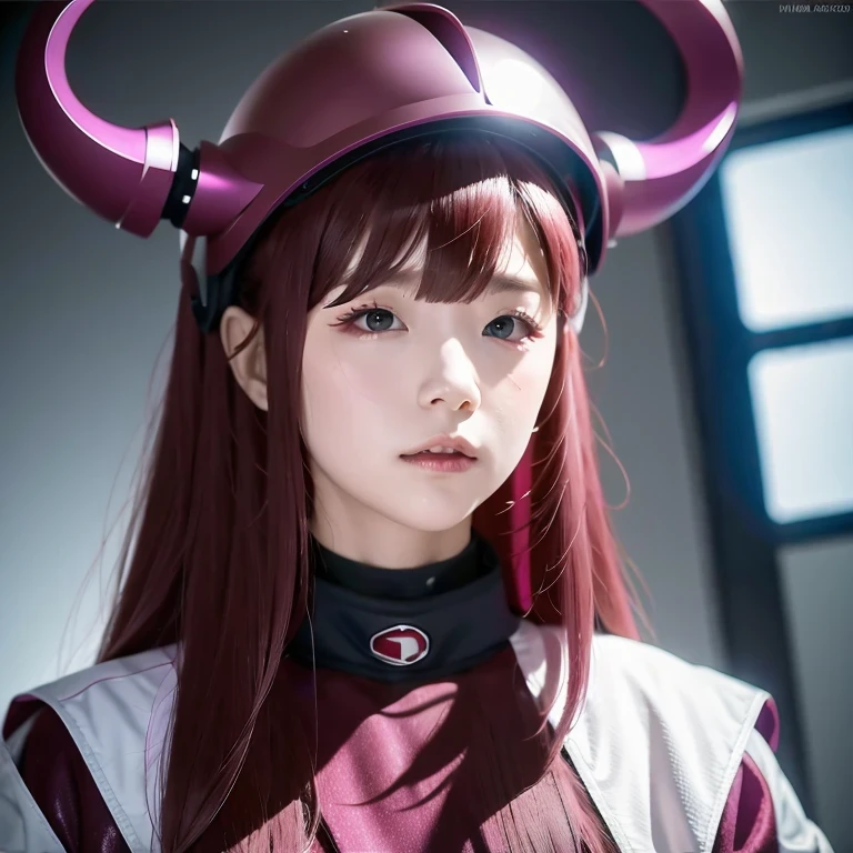 （（（Burgundy hair）））Purple powder series（（future technology）） HD Helmet，thoughtfully