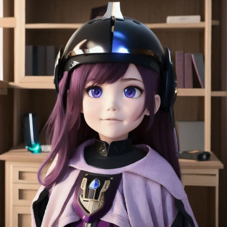 （（（Burgundy hair）））Purple powder series（（future technology）） HD Helmet，thoughtfully