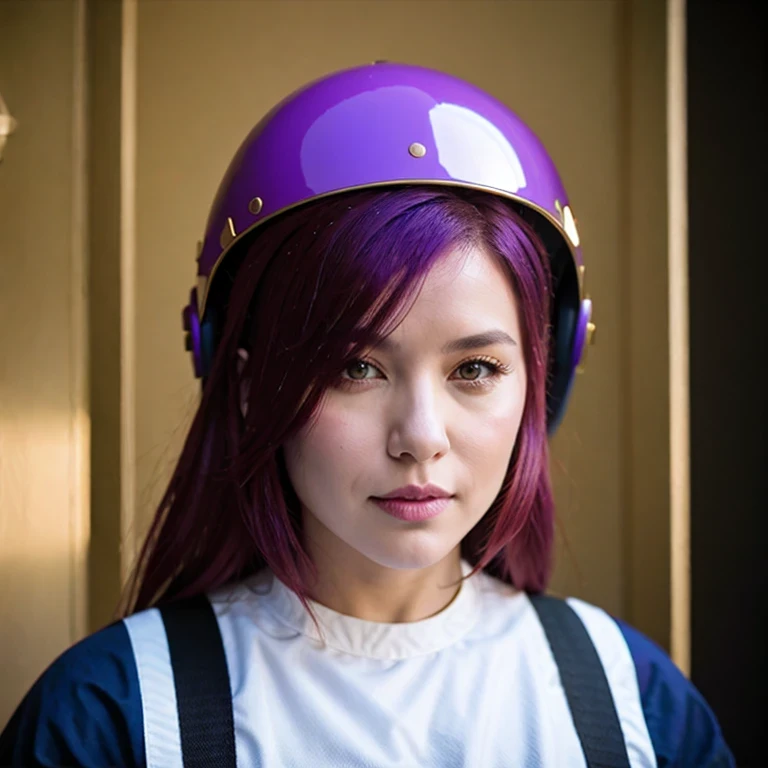 （（（Burgundy hair）））Purple powder series（（future technology）） HD Helmet，thoughtfully
