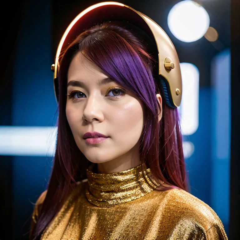 （（（Burgundy hair）））Purple powder series（（future technology）） HD Helmet，thoughtfully