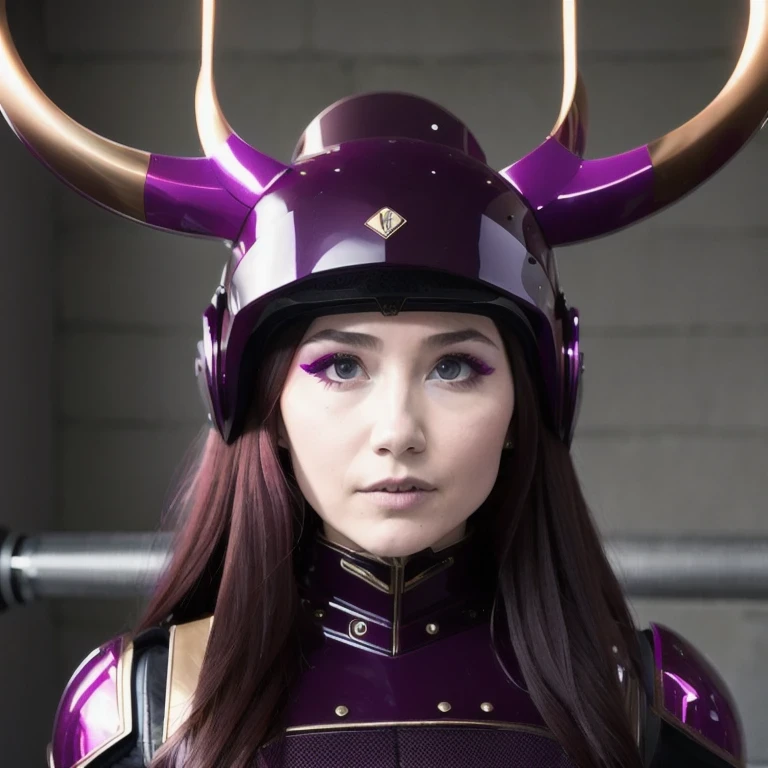(((Burgundy hair)))Purple powder series((future technology)) HD Helmet,thoughtfully(antlers)