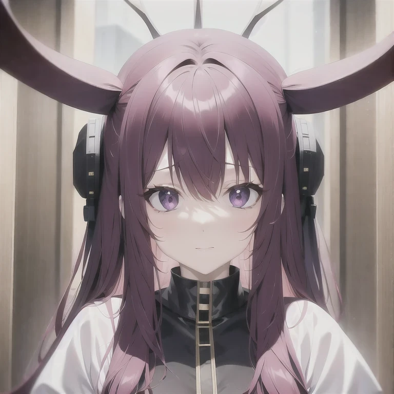 (((Burgundy hair)))Purple powder series((future technology)) HD Helmet,thoughtfully(antlers)