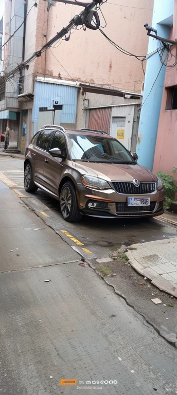 Fast cars on the road, Wide body, Low quality granular, [ The art of math ]!!, Granular low quality, HDR shooting, kodakchrome : : Eight thousand, steel gray body, Volkswagen Skoda, HD, HDR photos, A perfect masterpiece, high resolution, hdr render, Made with photoshop