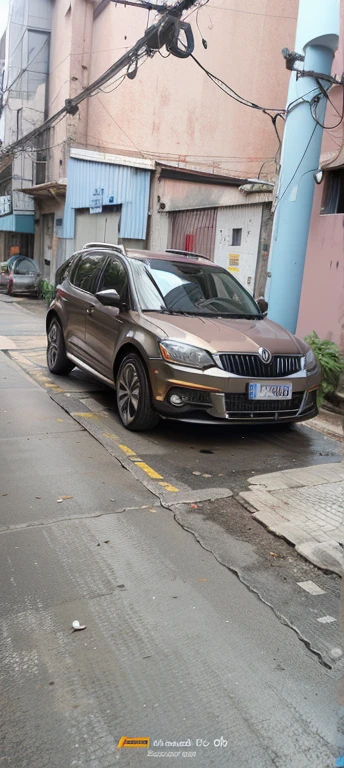 Fast cars on the road, Wide body, Low quality granular, [ The art of math ]!!, Granular low quality, HDR shooting, kodakchrome : : Eight thousand, steel gray body, Volkswagen Skoda, HD, HDR photos, A perfect masterpiece, high resolution, hdr render, Made with photoshop