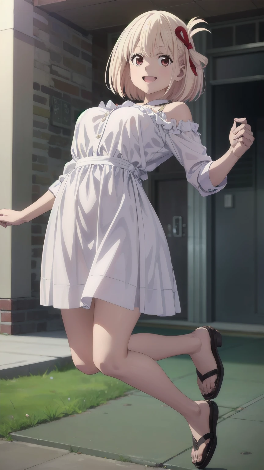 (((Pixel Perfect, Perfect detail))), alone, 1 girl, Chisato Nishiki, Looking at the audience, (jumping), smile, full Body