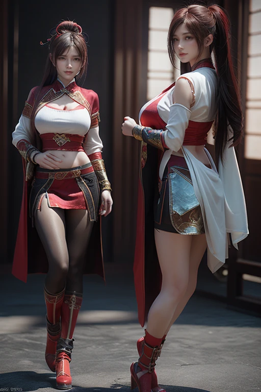 独奏,1 Orcs, Super tall,The temperament of a queen,tmasterpiece,best qualityer,Hyper-detailing,Full body illustration,Fine and detailed eyes and detailed face) garments:There are animal ears,Mature female orcs,cruel grin,There are clothes on the upper body,Wrap the whole body,The lower body is wearing animal skin shorts,Pantyhose, Show stockings,allure:Tall,Plump body,Wide buttock,Large,Strong,There are muscles,Very high,Go ahead,(big assa:1.3),(thick thight:1.3),Taller than a tree,Clouduilding