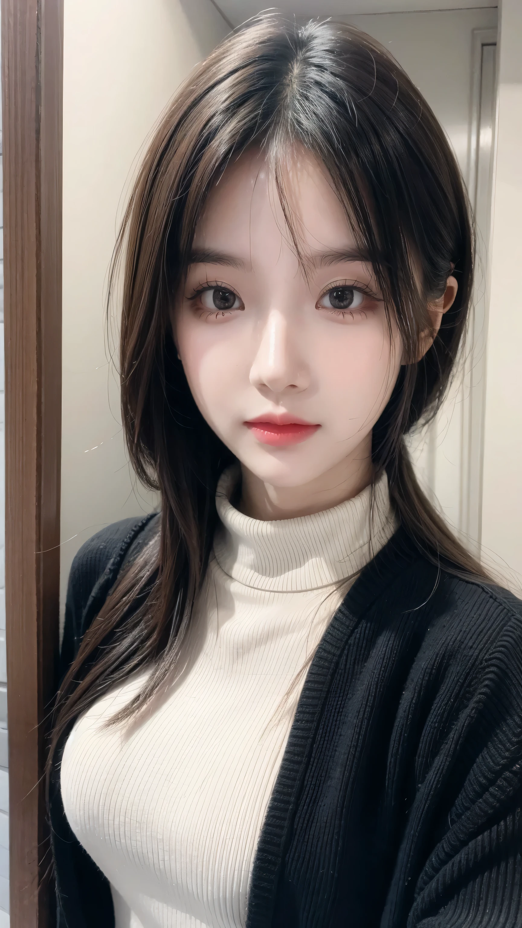 Solitary, 1 Girl, Yamagishi, Gekkokan High School Uniform, turtleneck sweater,