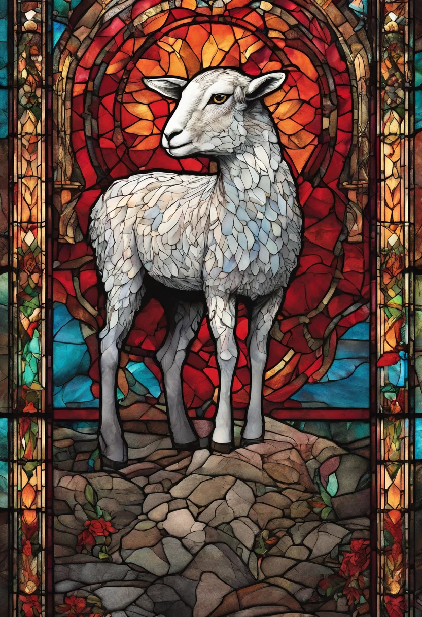 (best quality,4k,8k,highres,masterpiece:1.2),ultra-detailed,(realistic,photorealistic,photo-realistic:1.37), overwhelming scene, bleeding hornless lamb, bloodstained surroundings,distressed lamb, vivid red blood,horror, dark atmosphere, eerie lighting, somber colors, detailed texture of lamb's fur, ominous clouds, eerie silence, dramatic shadows, haunting background, despair and tragedy.
