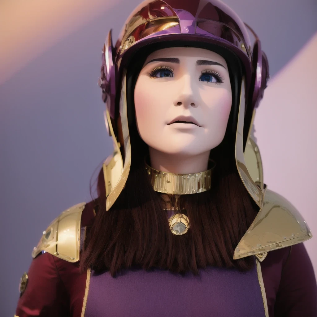 （（（Burgundy hair）））Purple powder series（（future technology）） HD Helmet，thoughtfully