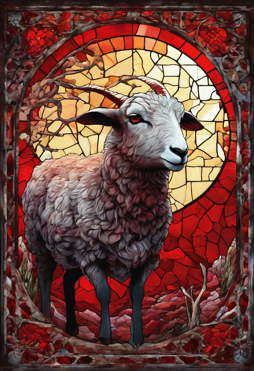 (best quality,4k,8k,highres,masterpiece:1.2),ultra-detailed,(realistic,photorealistic,photo-realistic:1.37), overwhelming scene, detailed texture of bleeding hornless lamb, lying on the floor,bloodstained surroundings,distressed lamb, vivid red blood,horror, dark atmosphere, eerie lighting, somber colors, ominous clouds, eerie silence, dramatic shadows, haunting background, despair and tragedy,dark red gradient to bottom, lightening to glorious light on top,ivid red stains,haunting atmosphere,emotional impact,ethereal beauty,raw and powerful imagery,striking visual,hope amidst darkness,surreal.