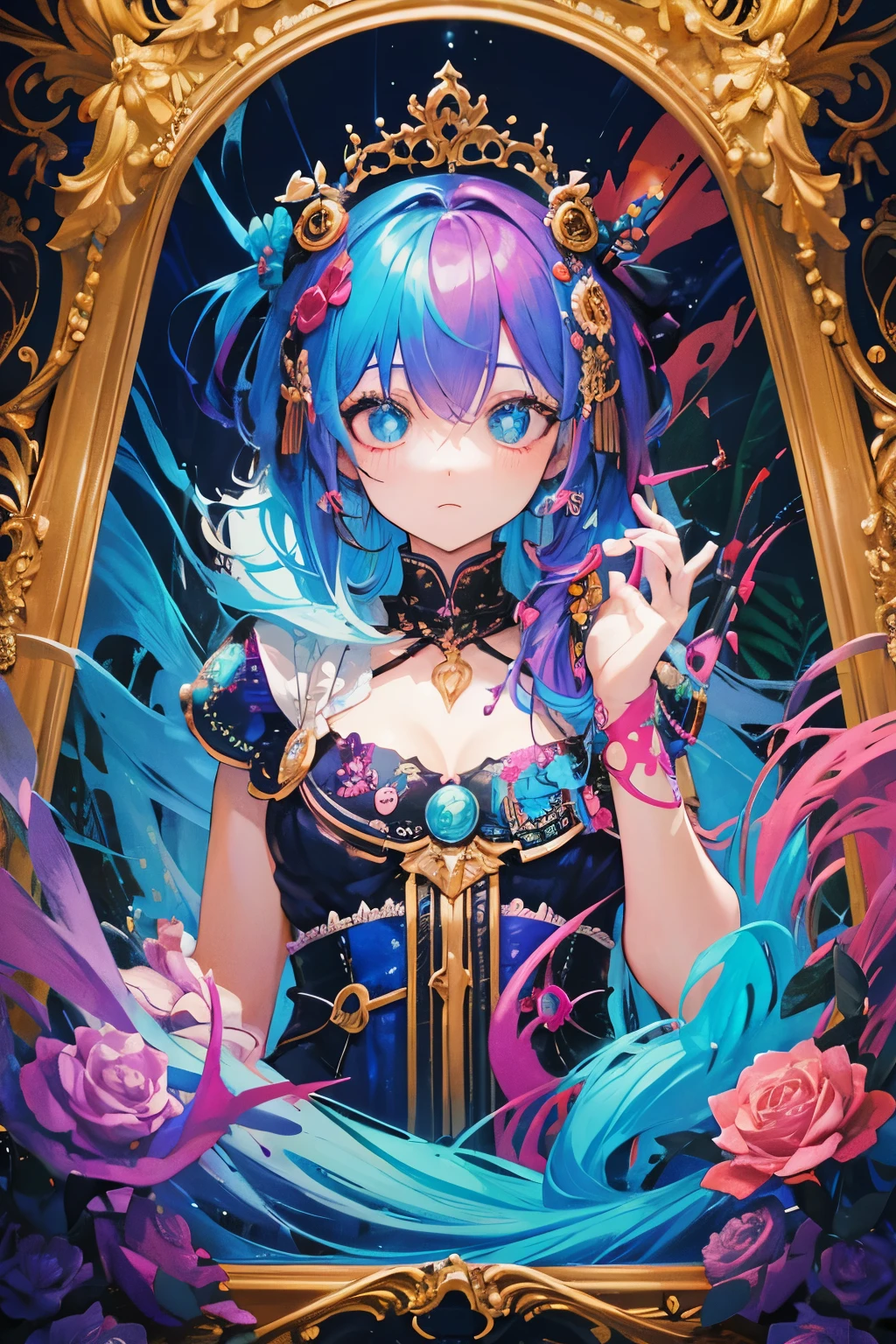 best quality, crazy ideas, crazy colors, crazy details, crazy contrasts, absurdity, strange and mysterious world, a very ordinary and unremarkable picture frame