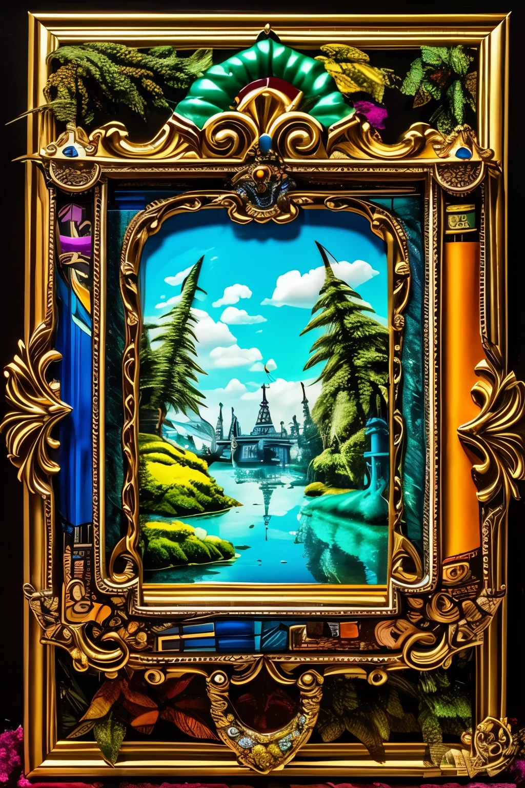 best quality, crazy ideas, crazy colors, crazy details, crazy contrasts, absurdity, strange and mysterious world, a very ordinary and unremarkable picture frame