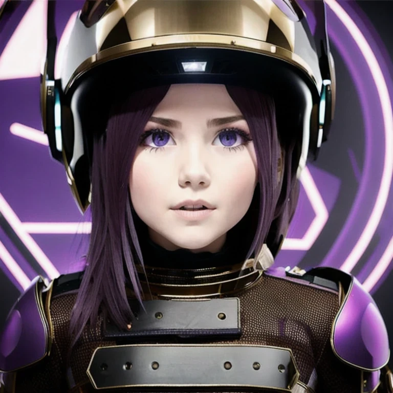 （（（Burgundy hair）））Purple powder series（（future technology）） HD Helmet，thoughtfully（Half cowhide background）