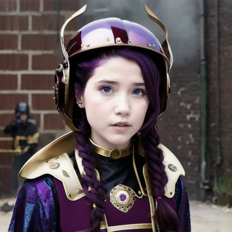 （（（Burgundy hair）））Purple powder series（（future technology）） HD Helmet，thoughtfully（Half cowhide background）