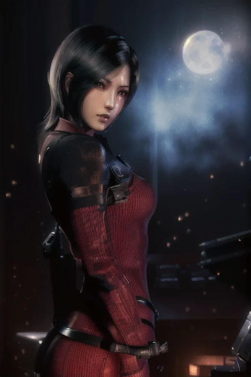 arafed woman holding a gun in a dimly lit room, 8k portrait render, glamorous jill valentine, deayami kojima, game cg, yayoi kasuma, rendered in sfm, portrait of tifa lockhart, hints of yayoi kasuma, perfect dark, photorealistic shot, video game render, faye valentine, female lead character