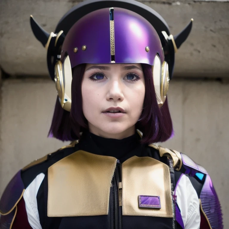 （（（Burgundy hair）））Purple powder series（（future technology）） HD Helmet，thoughtfully（Half cowhide background）