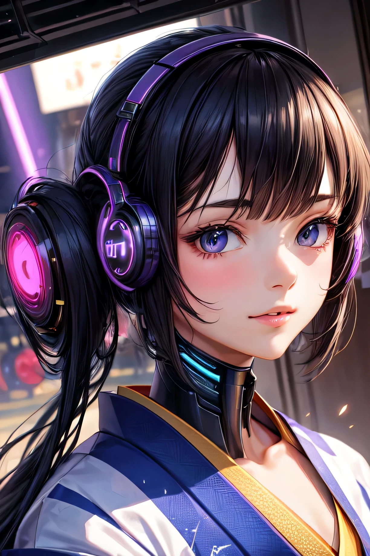 (detailed), Perfect Face,Kimono beautiful boy,cyber punk