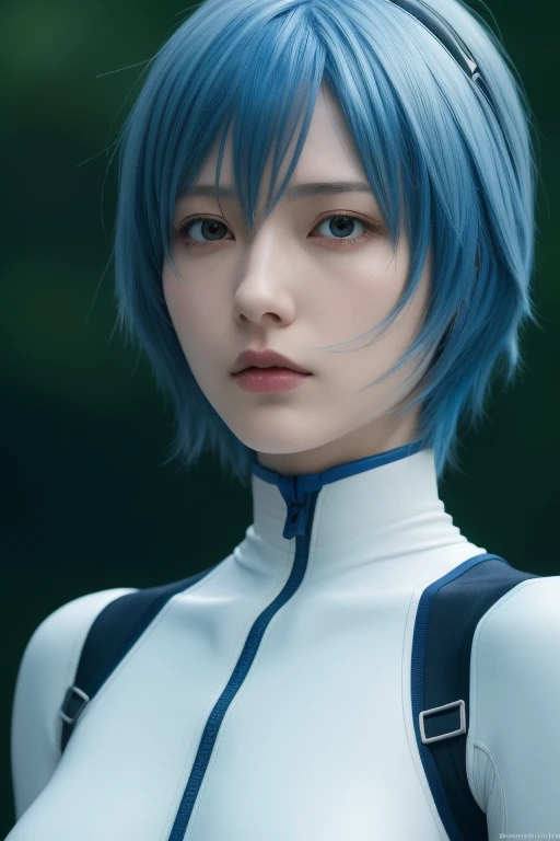 Ayanami, Blue hair blowing in the wind, short hair, (Red eyes:1.0), 
bodysuit, headgear, Plug Suit, White bodysuit,
outdoors, city,
looking at viewer, 
(masterpiece:1.2), highest quality, High resolution, Unity 8k wallpaper, (figure:0.8), (Beautiful fine details:1.6), Highly detailed face, Perfect lighting, Highly detailed photos, (Perfect hands, Perfect Anatomy)