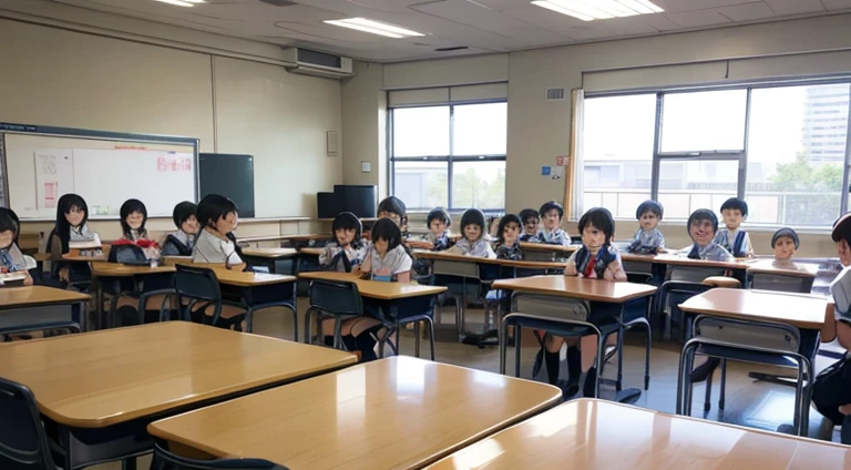 Elementary school students singing、School