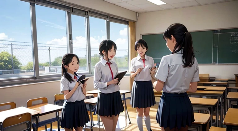 singing、School、Female teacher giving instructions