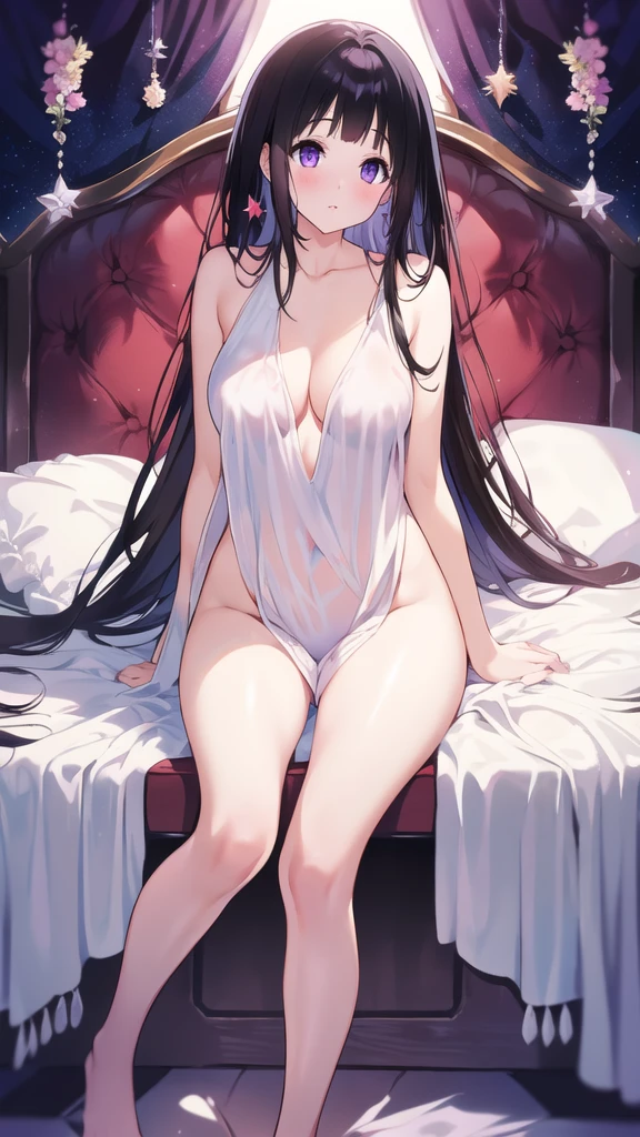 Stunning Chitanda, 只有一个beautiful girl,Purple Eyes, Black Hair, Naturally straight hair, Straight bangs,Extremely refined,open your lips,Face is so red,The skin is very white,big eyes,Long flowing hair,beautiful girl, Like a dream,Slim,Soft, (Sensual), (Kawaii), Dream quality,moonlight,Starlight,Forest trail,Naked,No clothes,Exposing breasts,Breasts squeezed by oneself,Thigh clamping,Spilled liquid,Cat Juice,Fluid on the thighs,No pants,Clavicle exposed,Bare neck,Bare thighs,Exposing the groin,Camel toe,Bare legs,barefoot,extremely shy,Ultra-high resolution, (masterpiece:1.2, best quality), (Delicate and beautiful eyes: 1.2), (Beautiful and delicate face)