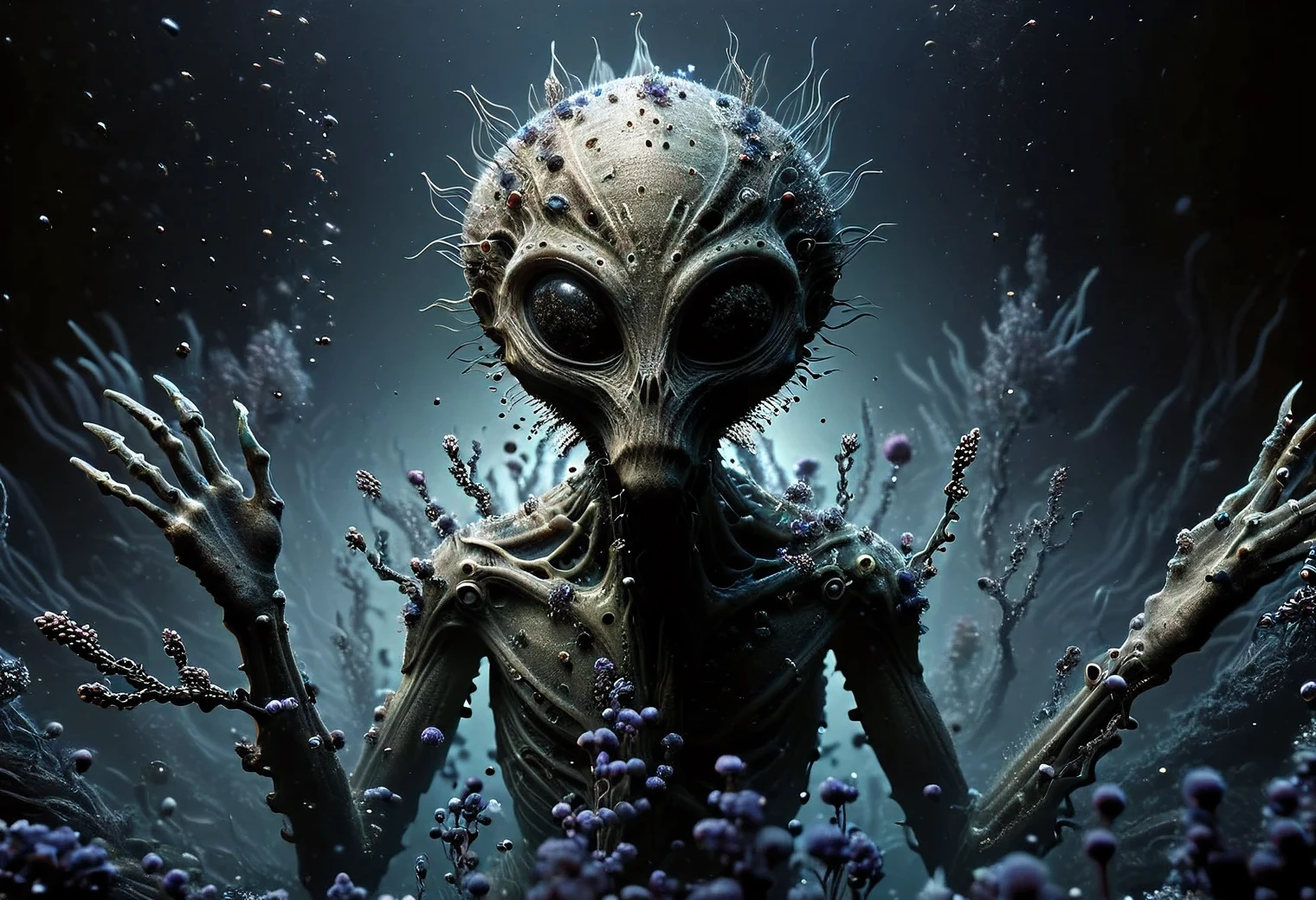 (Alien Diving)^1.3, (scuba diving):1.2, (diving):1.305, aliens, difficult, detailed, science fiction, biological fiction, ufology, unknown species of flora and fauna, documentary