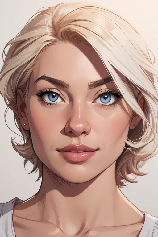 Personagem Yvonne Strahovski omagem de desenho animado de uma mulher .cartoon style illustration, estilo de arte dos desenhos animados, estilo de arte dos desenhos animados, digital illustration style, design de personagens altamente detalhado, arte digital detalhada fofa, City fan art, Design de personagens de retrato, beautiful digital illustration, retrato de alta qualidade, Arte em quadrinhos, mulher jovem. expression of sexual desire white background