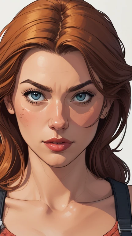 Personagem Yvonne Strahovski omagem de desenho animado de uma mulher .cartoon style illustration, estilo de arte dos desenhos animados, estilo de arte dos desenhos animados, digital illustration style, design de personagens altamente detalhado, arte digital detalhada fofa, City fan art, Design de personagens de retrato, beautiful digital illustration, retrato de alta qualidade, Arte em quadrinhos, mulher jovem.  expression of sexual desire white background stained with criminal blood 
