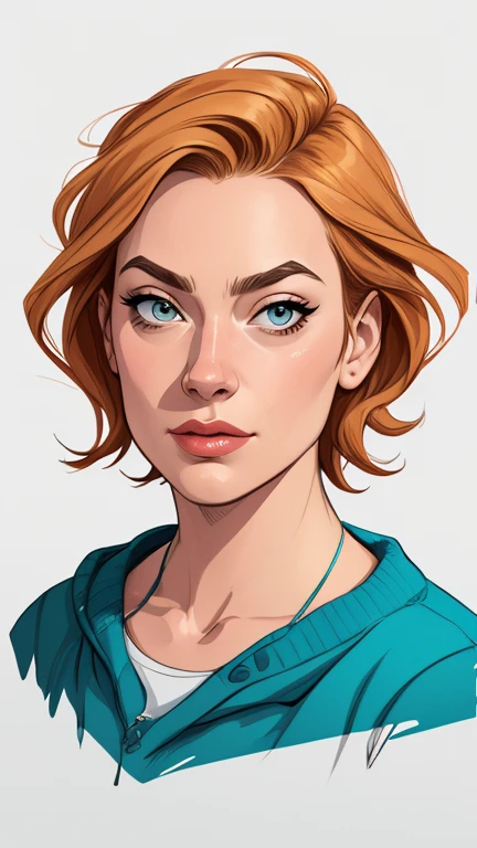 Personagem Yvonne Strahovski omagem de desenho animado de uma mulher .cartoon style illustration, estilo de arte dos desenhos animados, estilo de arte dos desenhos animados, digital illustration style, design de personagens altamente detalhado, arte digital detalhada fofa, City fan art, Design de personagens de retrato, beautiful digital illustration, retrato de alta qualidade, Arte em quadrinhos, mulher jovem. expression of sexual desire white background