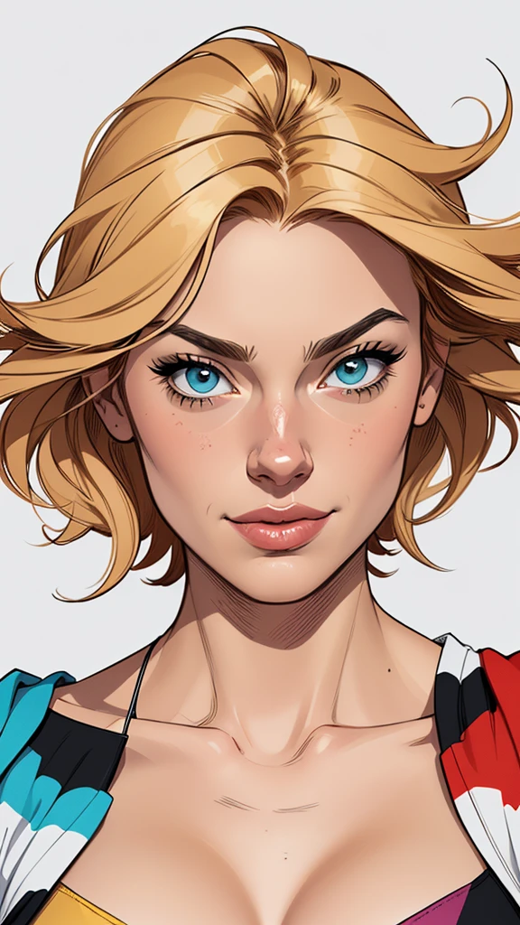 Personagem Yvonne Strahovski omagem de desenho animado de uma mulher .cartoon style illustration, estilo de arte dos desenhos animados, estilo de arte dos desenhos animados, digital illustration style, design de personagens altamente detalhado, arte digital detalhada fofa, City fan art, Design de personagens de retrato, beautiful digital illustration, retrato de alta qualidade, Arte em quadrinhos, mulher jovem.  expression of sexual desire white background
