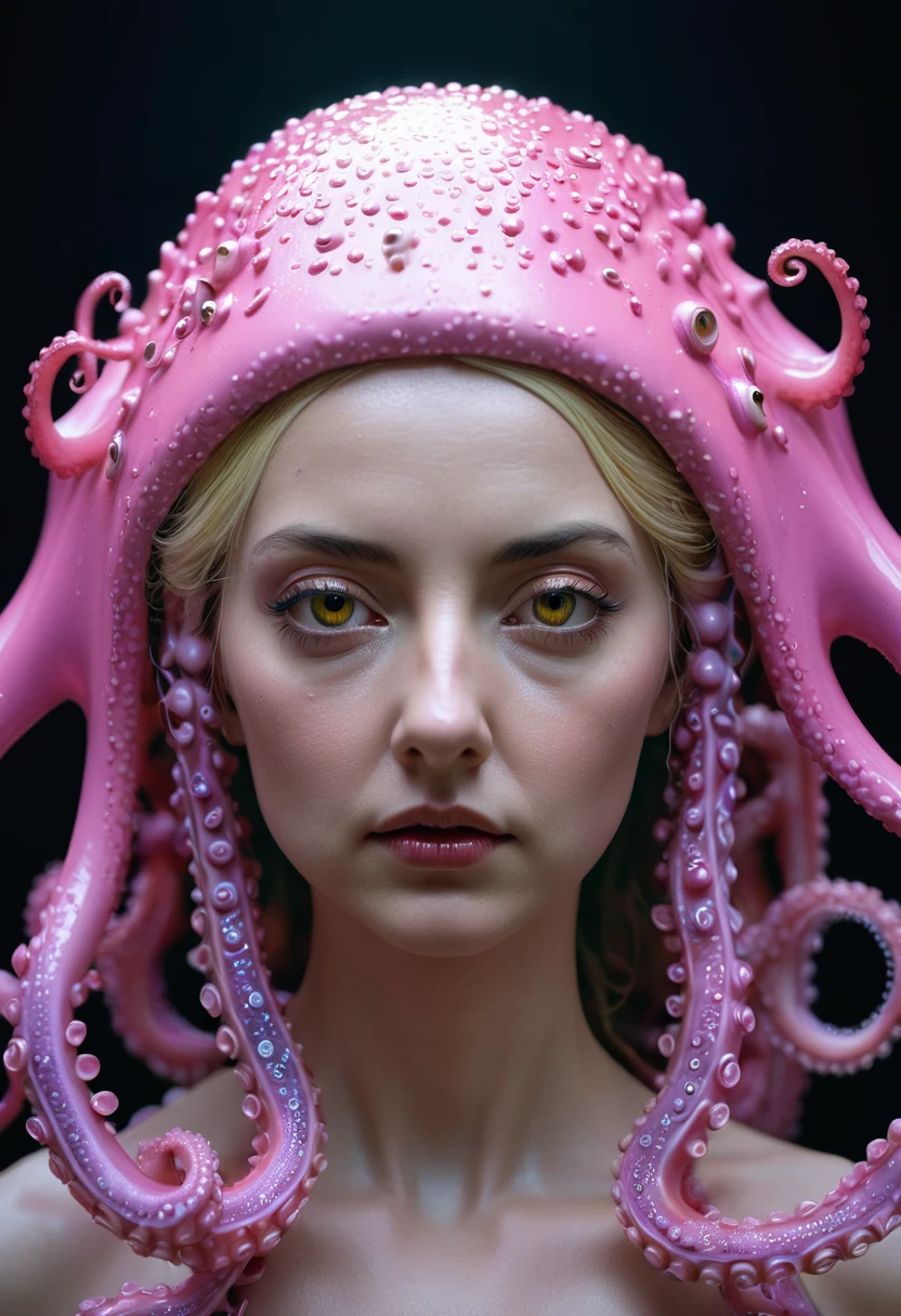 8K, ARTISTIC photogrAphy, best quAlity, mAsterpiece: 1.2), A (potrAit:1.2) witch BLOOD Toon Doll Cthulhu nun QUEEN, PINK many octopus style tentacles, full body RAW candid cinema, yellow hair, 16mm, color graded portra 400 film, remarkable color, ultra realistic, sad admosphere, dark lighting, oppressive atmosphere, depressive colors, kodak portra 400, photograph,r, Natural Light, Pinhead lighgts, blur reflection, Brush Strokes, Smooth, abstract, Splatter, Oil On Canvas, rainbow colors, fractal isometrics details bioluminescens : a stunning realistic photograph of wet bone structure, 3d render, octane render, intricately detailed, titanium decorative headdress, cinematic, trending on artstation | Isometric | Centered