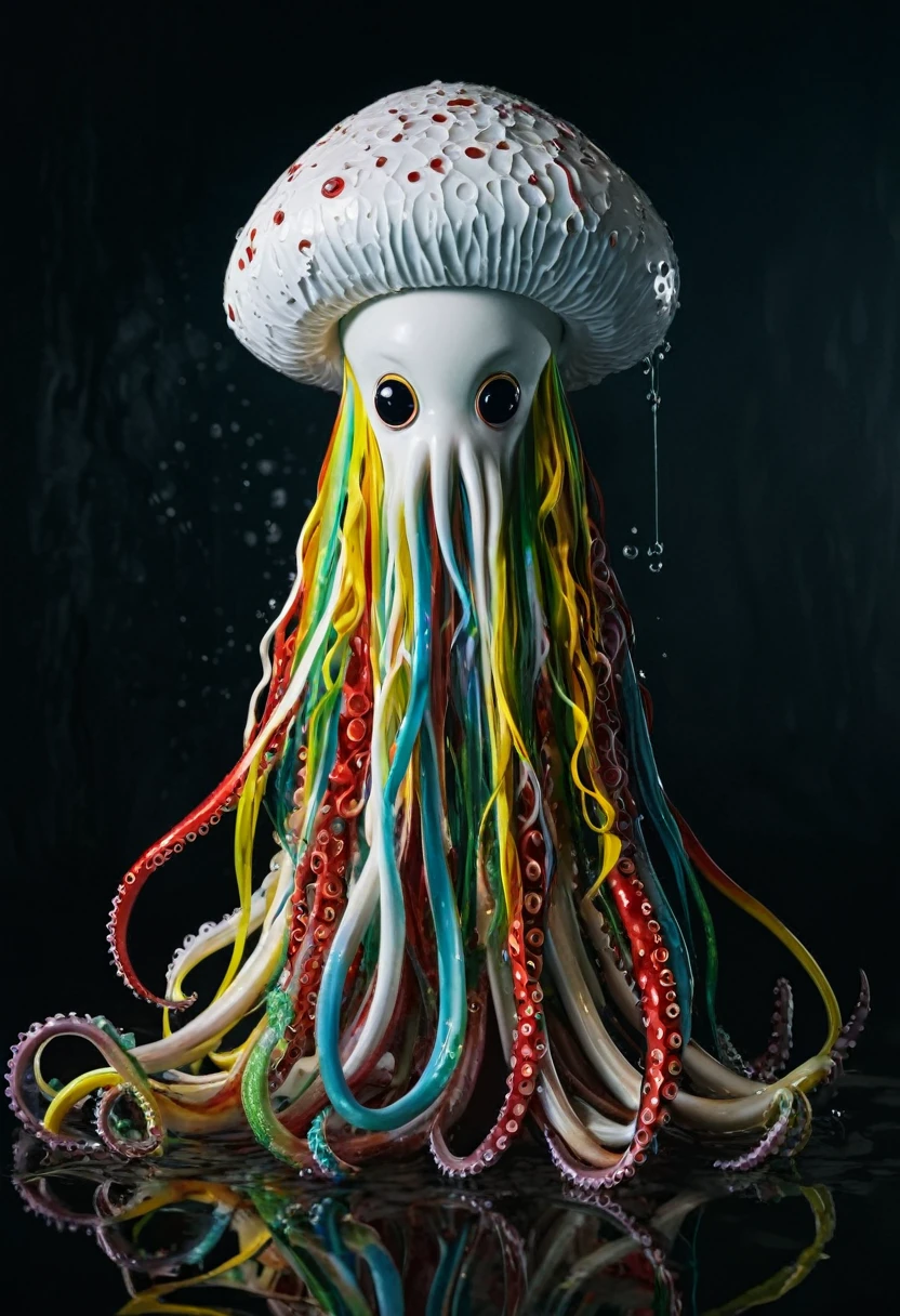 8K, ARTISTIC photogrAphy, best quAlity, mAsterpiece: 1.2), A (potrAit:1.2) witch BLOOD Toon Doll Cthulhu nun QUEEN, RED-WHITE many octopus style tentacles, full body RAW candid cinema, yellow hair, 16mm, color graded portra 400 film, remarkable color, ultra realistic, sad admosphere, dark lighting, oppressive atmosphere, depressive colors, kodak portra 400, photograph,r, Natural Light, Pinhead lighgts, blur reflection, Brush Strokes, Smooth, abstract, Splatter, Oil On Canvas, rainbow colors, fractal isometrics details bioluminescens : a stunning realistic photograph of wet bone structure, 3d render, octane render, intricately detailed, titanium decorative headdress, cinematic, trending on artstation | Isometric | Centered