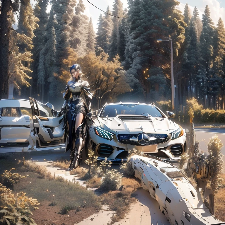 masterpiece, best quality, Fast cars on the road, Wide body, Low quality granular, [ The art of math ]!!,  Filming, kodakchrome : , Mercedes, HD, HDR photos, 完美的masterpiece, Low resolution, hdr render, Made with photoshop(Extremely detailed CG Unity 8K wallpaper), (best quality), (Best Illustration), (The best shadow), absurd, Realistic lighting, (abyss), Beautiful and delicate light, Artworks by Peter Mohr Bacher,