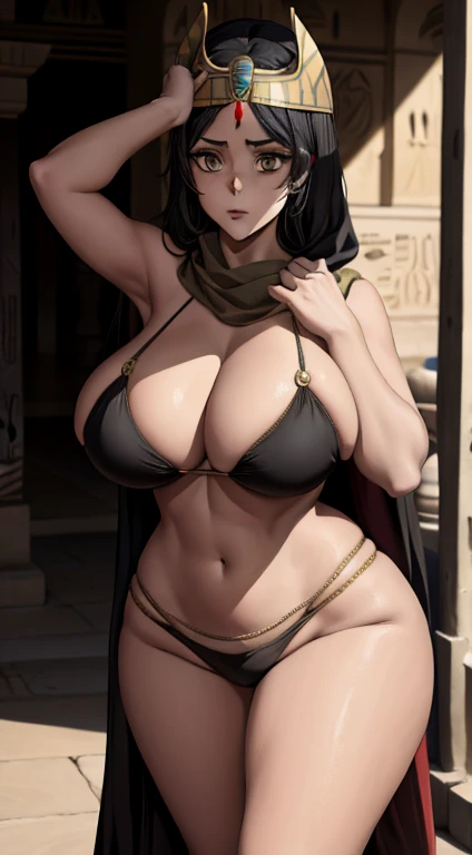 1girl,gigantic cleavage breasts, Egyptian dance costumes, black long hair, innocent eyes,scarf on her head, Egyptian mask