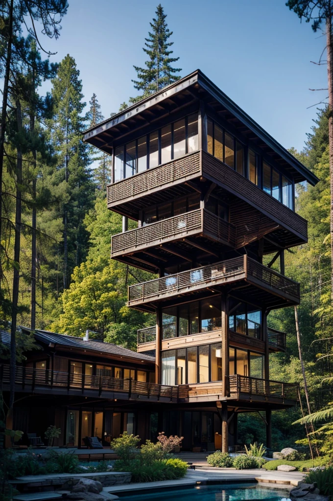 Perfection The Coolest tree house in forest next to the swimming pool and waterfall with amount of flowers