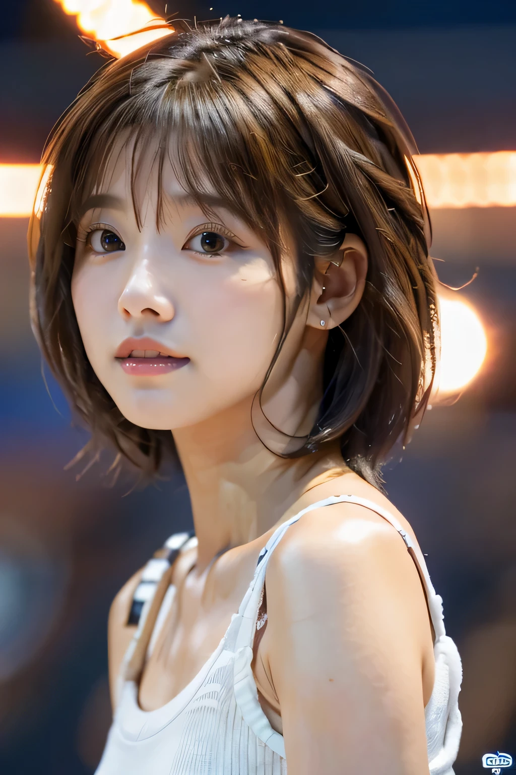 japanese beautiful woman,Ultra detailed skin,Ultra-fine,drooing eyes,high detailing,(short-haired with bangs:1.2),(Photorealsitic:1.4),(Top image quality:2.0),(超A high resolution:1.0), (​masterpiece:1.5),(pureerosface:1.5),big eye,the skin is wet,White and beautiful skin,((Shiny satin fabric shirt,Satin fabric underwear)),((Seen from directly below)),Beautiful thighs,s ass,