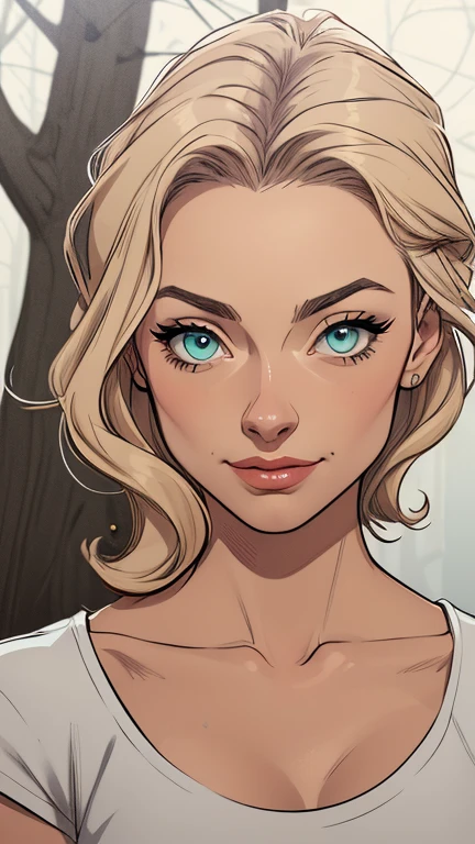 Personagem feminina Olivia Wilde em Imagem de desenho animado de uma mulher .Ilustra??o estilo desenho animado, estilo de arte dos desenhos animados, estilo de arte dos desenhos animados, digital illustration style, design de personagens altamente detalhado, arte digital detalhada coragem, Forest fan art, Design de personagens de retrato, beautiful digital illustration, retrato de alta qualidade, Arte em quadrinhos, mulher jovem cabelo com transas lindas . Beautiful lined eyes Medium large bust and wonderful sexy clothes. image expression of sexual desire from the waist to the illustration