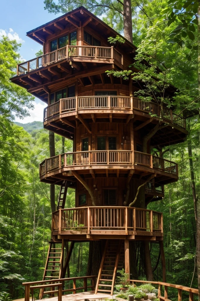 Perfection The Coolest tree house in forest next to the swimming pool and waterfall with amount of flowers